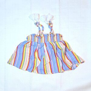 BCBGirls Rainbow Striped Flowy Spagetti Strap Tassles Tank Size 24 Months